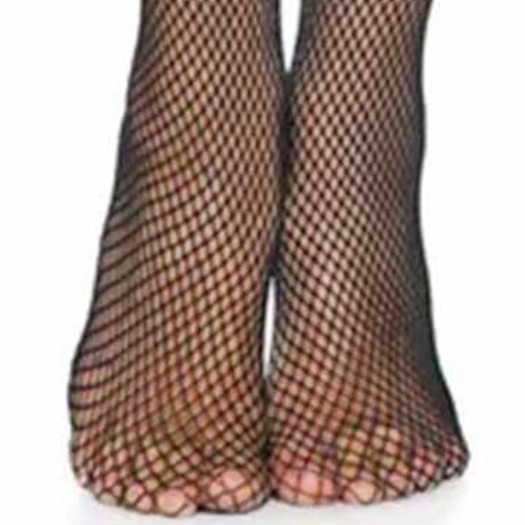 Fishnet Back Seam Tights Womens One Size OS Black Backseam Pantyhose - Picture 9 of 9